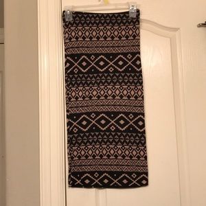 Brown & Black Aztec pencil skirt